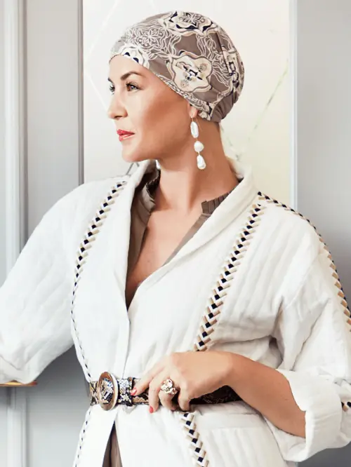 Christine Headwear - Amia Turban | Beige Ornaments - onesize