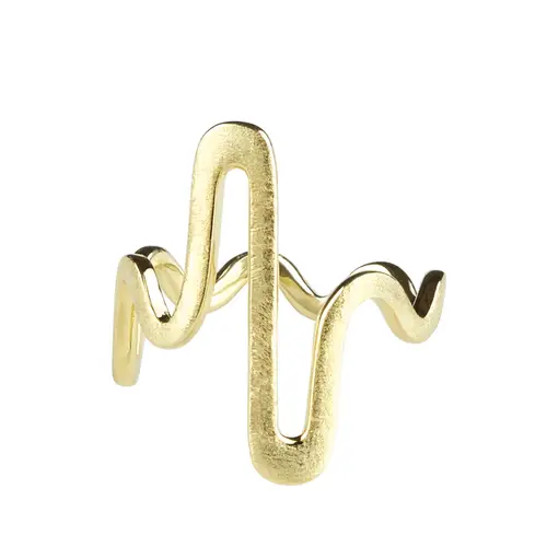 SILKE RENÉE SRSo Wavy børstet ring (GULD, 6)