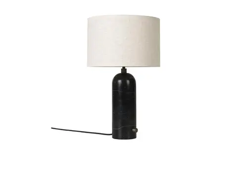 GUBI - Gravity Bordlampe Small Sort Marmor/Canvas