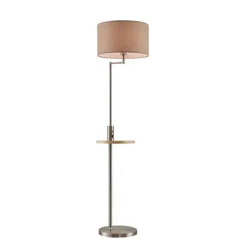 Lindby - Zinia Gulvlampe Nickel/Grey/Wood