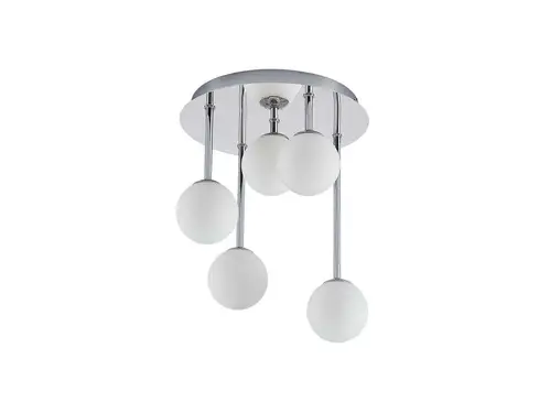 Lindby - Chrissy 5 Loftlampe Ø25 Opal/Chrome