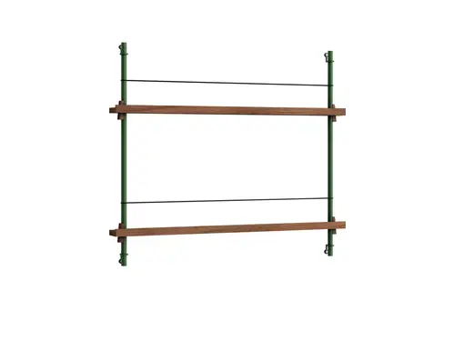 Moebe - Magazine Shelving Smoked Oak/Pine Green