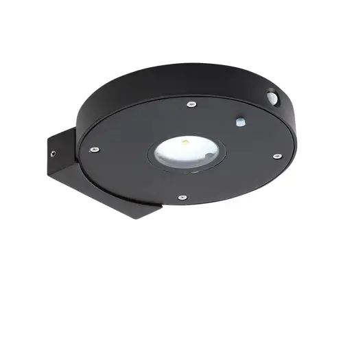 Lucande - Tavon Round LED Solcelle Væglampe Dim. w/Sensor Sort