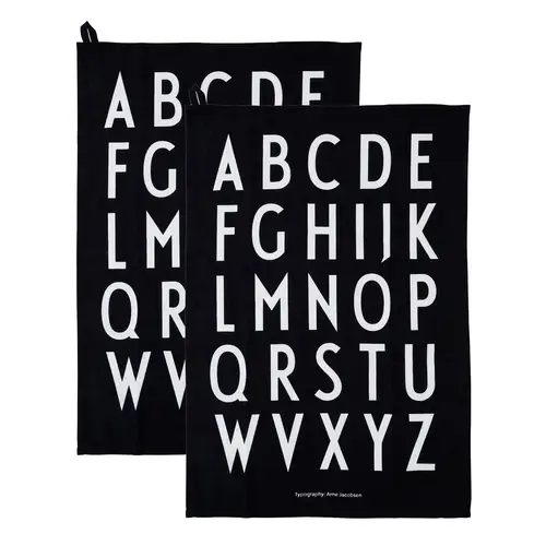 Design Letters Design Letters viskestykke 40x60 cm pakke med to styk Sort