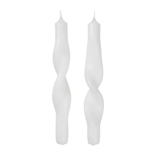 Broste Copenhagen Twist twisted candles snoede lys 23 cm 2-pak Pure white