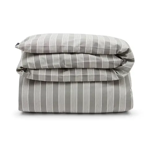 Lexington Striped Lyocell Cotton dynebetræk 150x210 cm Gray/White