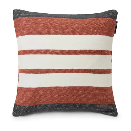 Lexington Irregula Striped Cotton pudebetræk 50x50 cm Copper/Gray