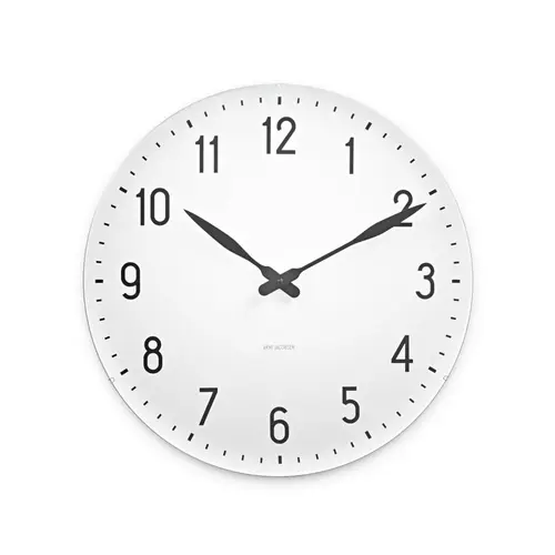 Arne Jacobsen Clocks AJ Station vægur hvid, Ø48 cm