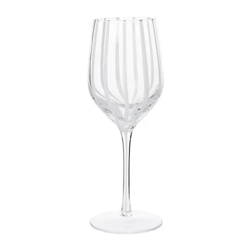 Broste Copenhagen Stripe hvidvinsglas 35 cl Clear/White stripes