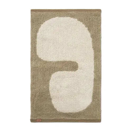 ferm LIVING Clay bademåtte 50x70 cm Dark taupe/Offwhite