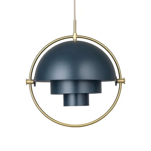 GUBI Multi-Lite loftslampe Midnight Blue-messing