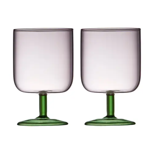 Lyngby Glas Torino vinglas 30 cl 2-pak Pink-green