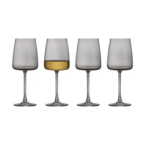 Lyngby Glas Zero hvidvinsglas 43 cl 4-pak Smoke