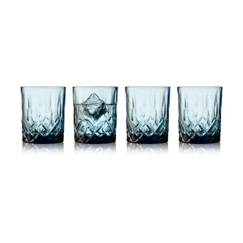 Lyngby Glas Sorrento whiskyglas 32 cl 4-pak Blue