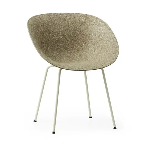 Normann Copenhagen Mat Armchair armstol Seaweed-cream steel