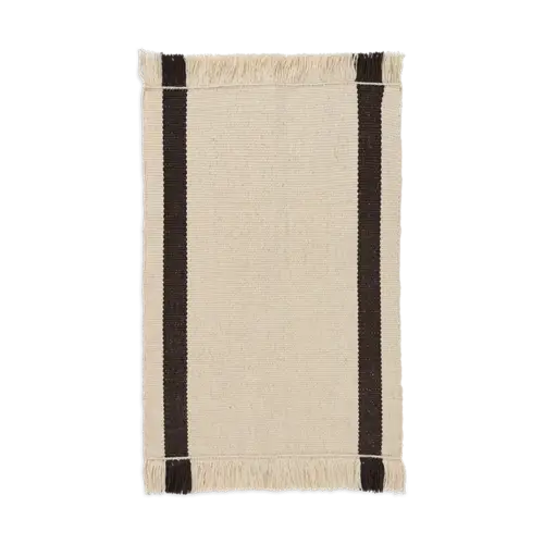 ferm LIVING Calm kelim dørmåtte Off-white, Coffee, 50x70 cm