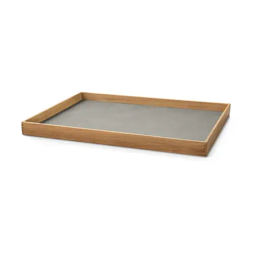 LIND DNA Even teakbakke square L Nupoe light grey