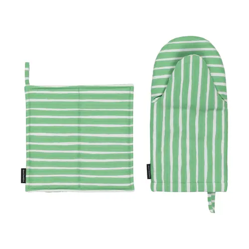 Marimekko Piccolo grydelap + grydehandske 2 dele Light grey-spring green