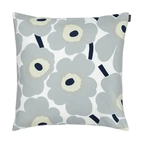 Marimekko Pieni Unikko pudebetræk 50x50 cm Grey-sand-dark blue