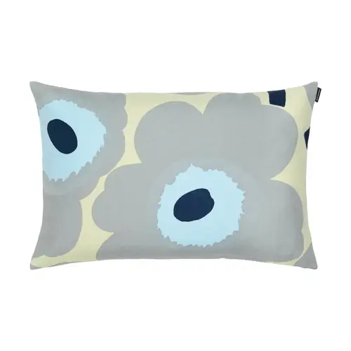 Marimekko Unikko pudebetræk 40x60 cm Sand-grey-light blue-dark blue