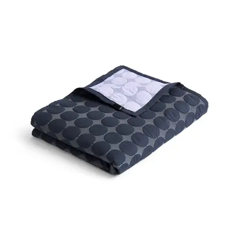 HAY Mega Dot sengetæppe organic 260x260 cm Midnight blue