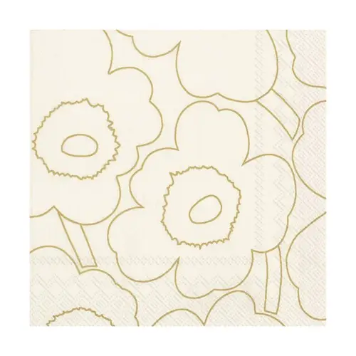 Marimekko Piirto Unikko serviet 33x33 cm 20-pak Gold