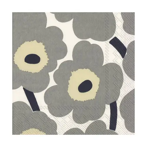 Marimekko Unikko servietter 33x33 cm 20-pak Grey-white