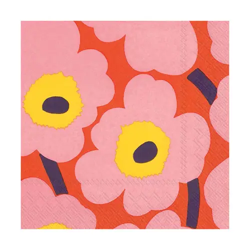 Marimekko Unikko servietter 33x33 cm 20-pak Rose-orange