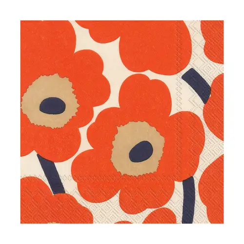 Marimekko Unikko servietter 33x33 cm 20-pak Cream-red