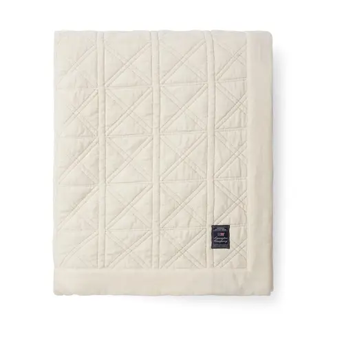 Lexington Quilted organic cotton velvet sengetæppe 260x240 cm Hvid