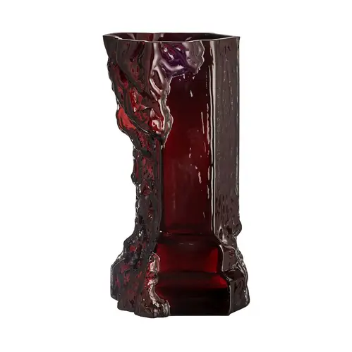 Kosta Boda Rocky Baroque vase 35 cmm Oxblood