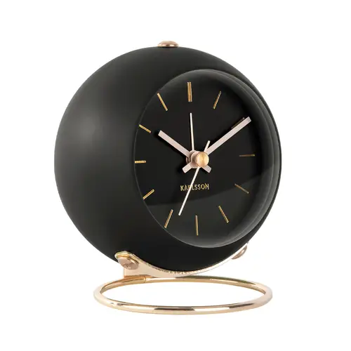 Karlsson Globe Alarm Clock Vækkeur KA5833BK - Unisex - 10 cm - Kvarts