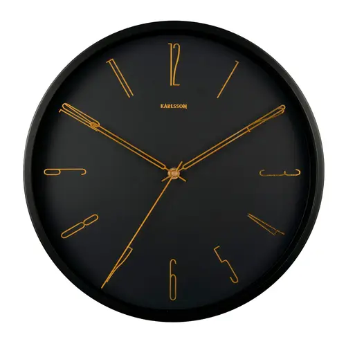 Karlsson Bell Numbers Metal Wall Clock Vægur KA5898BK - Unisex - 35 cm - Kvarts