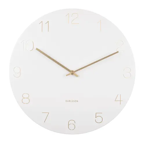 Karlsson Charm Engraved Numbers Wall Clock Vægur KA5762WH - Unisex - 40 cm - Kvarts