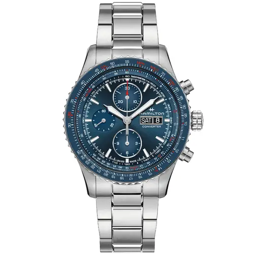 Hamilton Khaki Aviation Converter Auto Chrono H76746140 - Herre - 44 mm - Analog - Automatisk - Safirglas