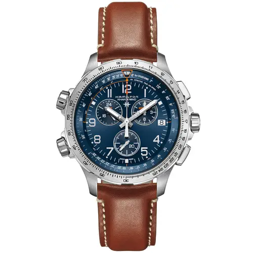 Hamilton Khaki Aviation X-Wind GMT Chrono Quartz H77922541 - Herre - 46 mm - Analog - Kvarts - Safirglas