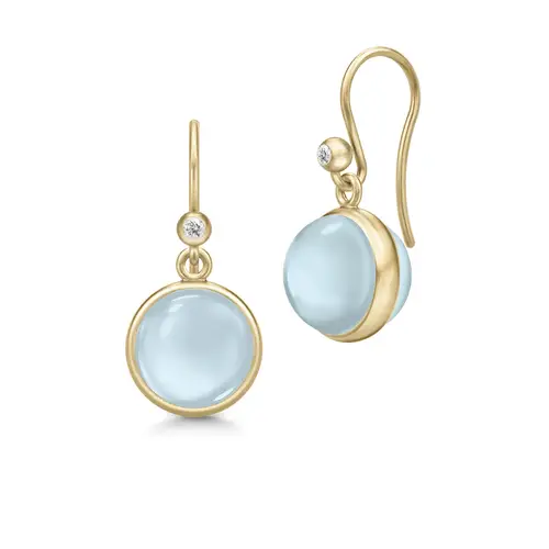 Julie Sandlau Prime Milky Aqua Øreringe 18 kt. Forgyldt Sølv HKS181GDMLAQCRCZ - Dame - 925 sterling silver