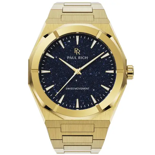 Paul Rich Star Dust II Gold PR20204 - Herre - 43 mm - Analog - Kvarts - Mineralglas