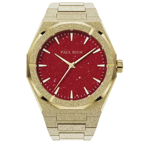 Paul Rich Frosted Star Dust II Gold Red PR20208 - Herre - 43 mm - Analog - Kvarts - Mineralglas