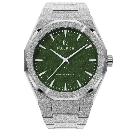 Paul Rich Frosted Star Dust II Silver Green PR20209 - Herre - 43 mm - Analog - Kvarts - Mineralglas