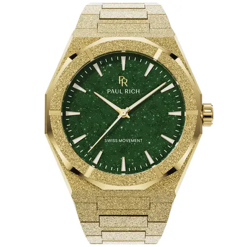 Paul Rich Frosted Star Dust II Gold Green PR20213 - Herre - 43 mm - Analog - Kvarts - Mineralglas