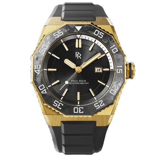 Paul Rich Aquacarbon Gold PR0016 - Herre - 43 mm - Analog - Kvarts - Safirglas