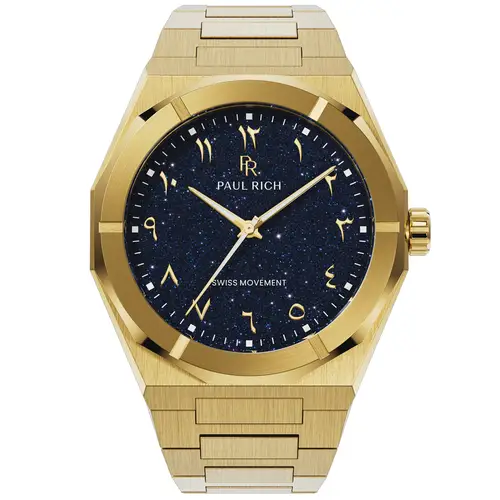 Paul Rich Star Dust II Gold Arabic PR20215 - Herre - 43 mm - Analog - Kvarts - Mineralglas