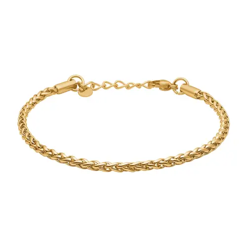 Tom Morris Wheat Chain Armbånd 18 kt. Forgyldt Rustfrit Stål TM00015 - Herre - Gold