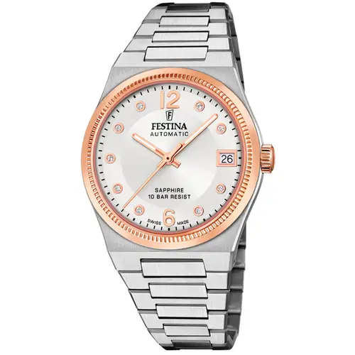 Festina Swiss Made Automatic Sapphire Lady F20031/1 - Dame - 35 mm - Analog - Automatisk - Safirglas