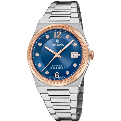 Festina Swiss Made Sapphire Lady F20037/2 - Dame - 35 mm - Analog - Kvarts - Safirglas