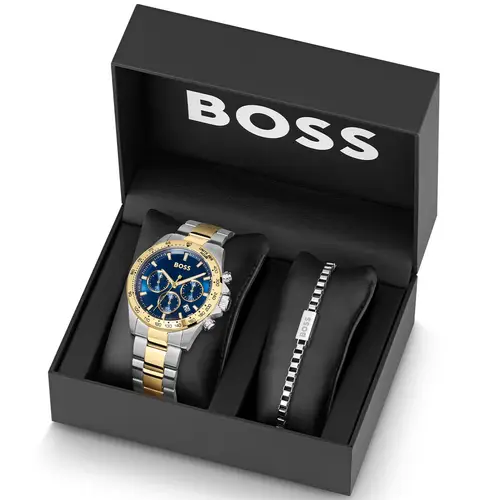 BOSS Hero Sport Giftset 1570184 - Herre - 45 mm - Analog - Kvarts - Mineralglas