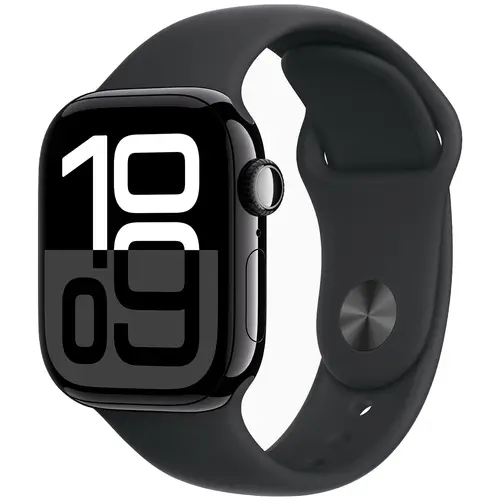 Apple Watch Series 10 GPS 42mm Jet Black Aluminium Sport Band S/M MWWE3 - Unisex - 42 mm - Smartwatch - Digitalt/Smartwatch