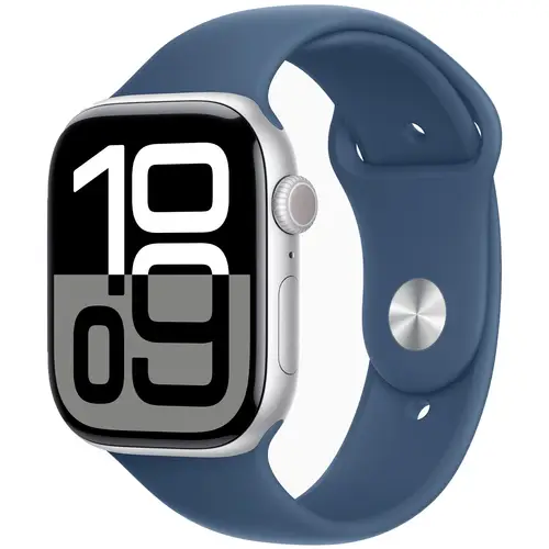 Apple Watch Series 10 GPS 46mm Silver Aluminium Sport Band M/L MWWM3 - Unisex - 46 mm - Smartwatch - Digitalt/Smartwatch