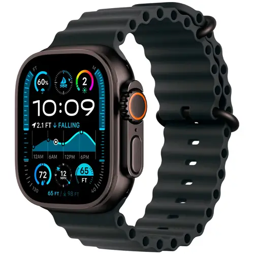 Apple Watch Ultra 2 GPS + Cellular 49mm Black Titanium Ocean Band MX4P3 - Unisex - 49 mm - Smartwatch - Digitalt/Smartwatch - Safirglas